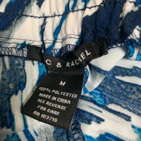 Blue Multicolor Drawstring Casual Pants - Picture 6 of 6